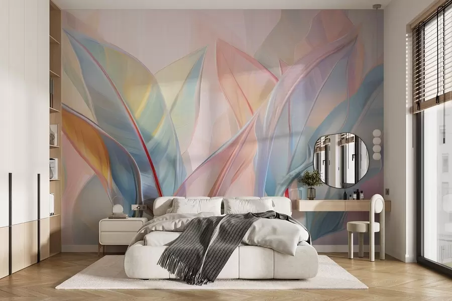 wall murals Стилизовани разнобојни листови w02624