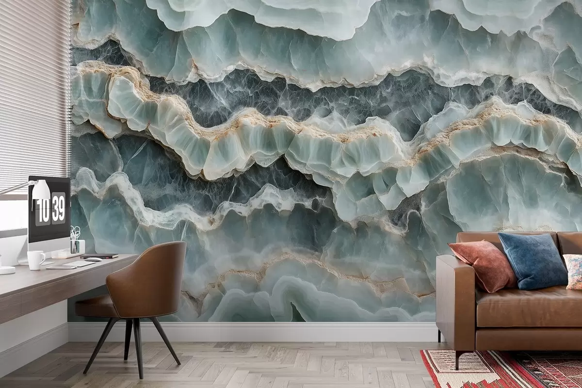 wall murals Мермерна површина са имитацијом таласастих линија смоле w08561