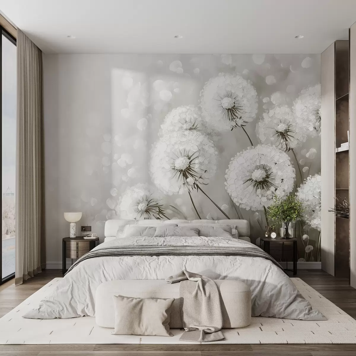 wall murals Ваздушни маслачак на монохроматској позадини w08594