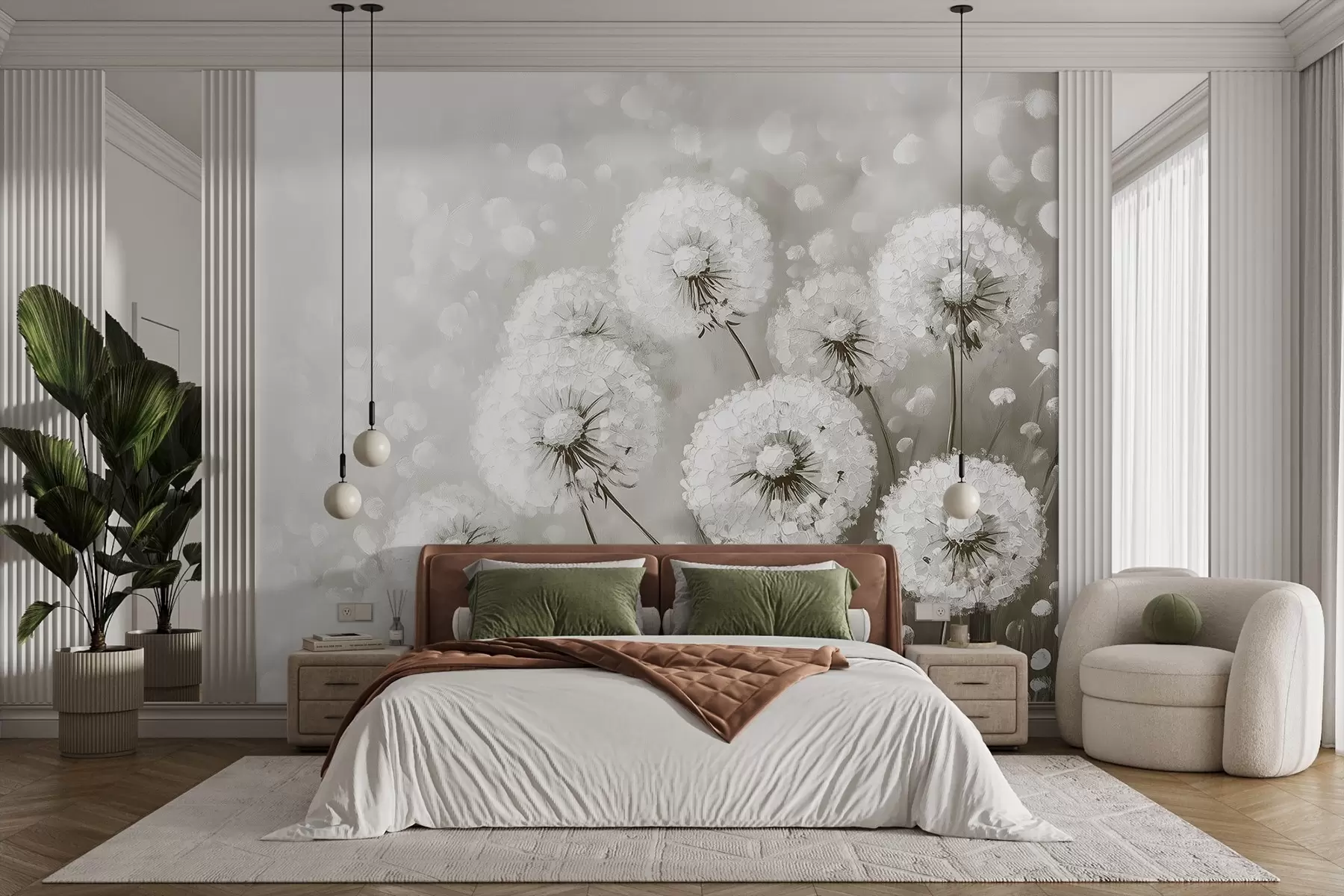 wall murals Ваздушни маслачак на монохроматској позадини w08594