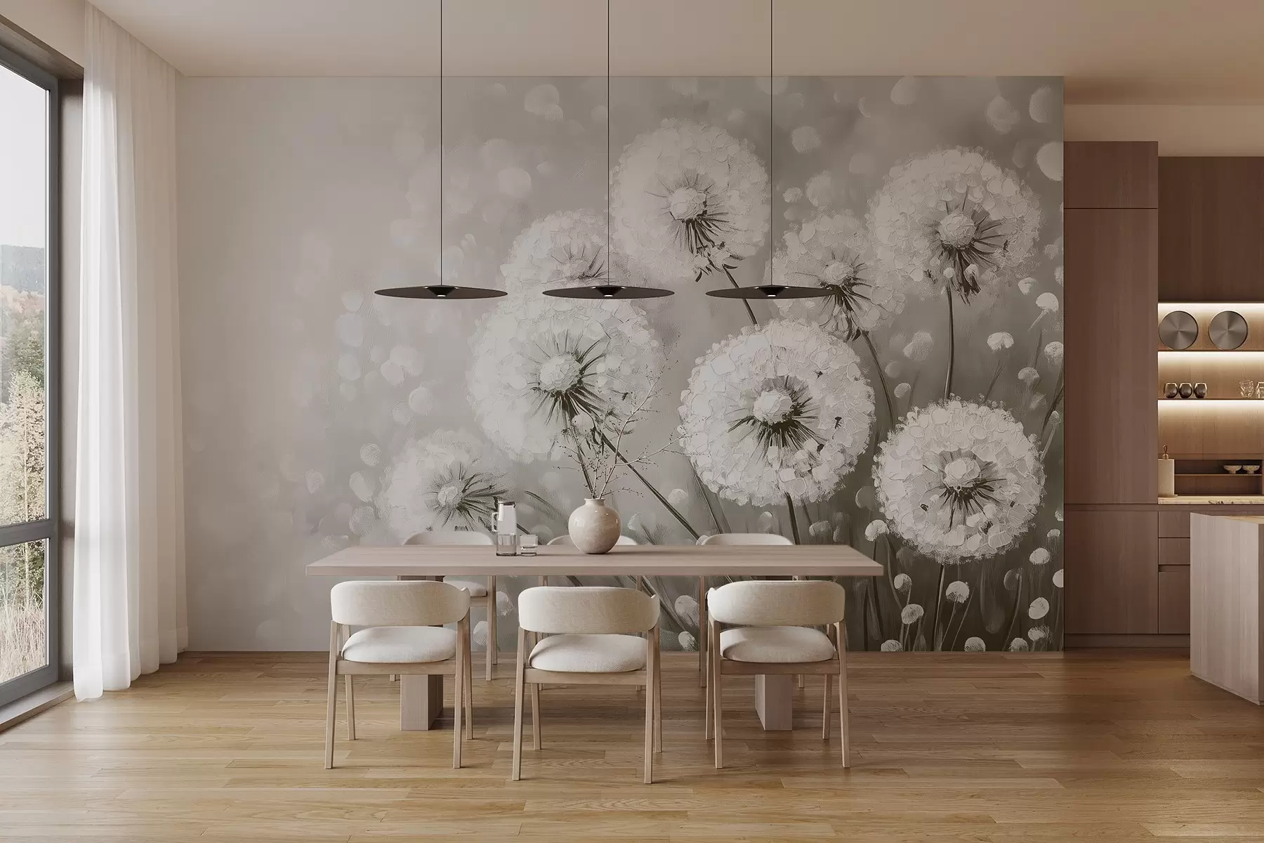 wall murals Ваздушни маслачак на монохроматској позадини w08594