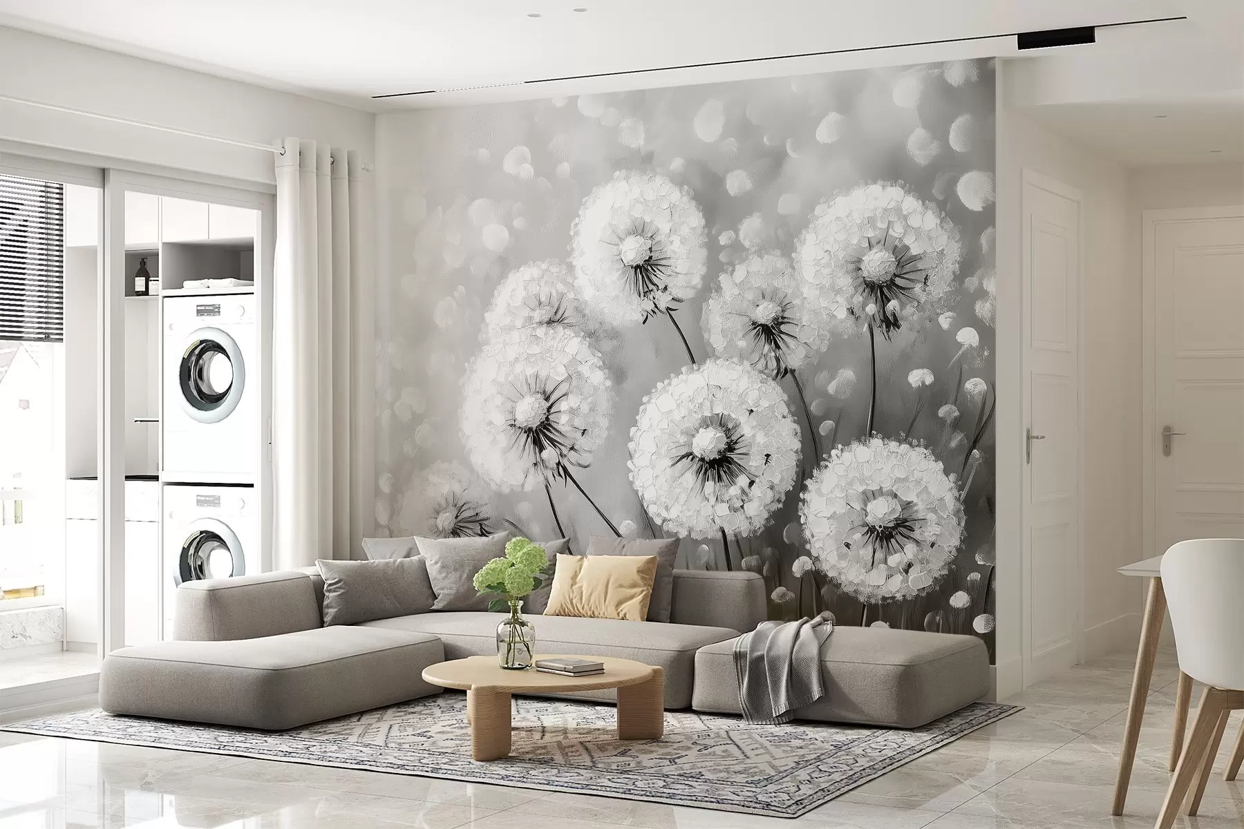 wall murals Ваздушни маслачак на монохроматској позадини w08594v1