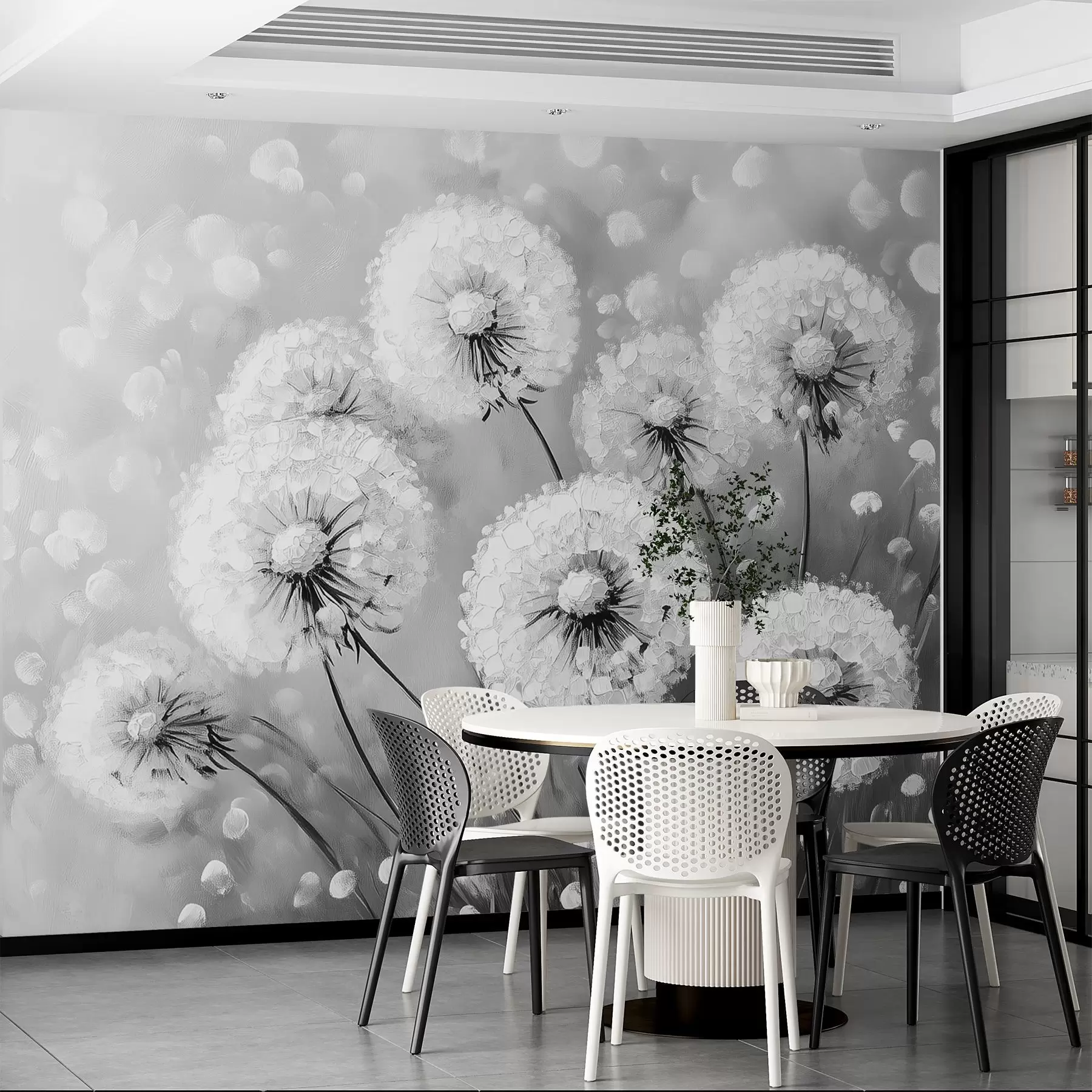 wall murals Ваздушни маслачак на монохроматској позадини w08594v1