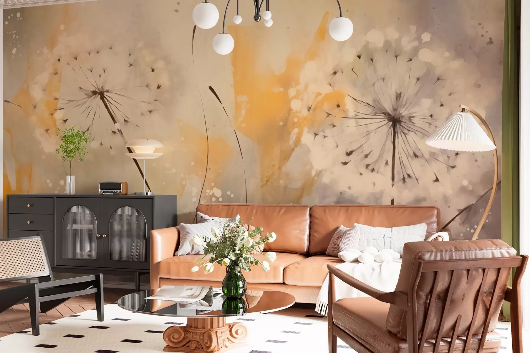 wall murals Замагљени маслачак у пастелним бојама w02699