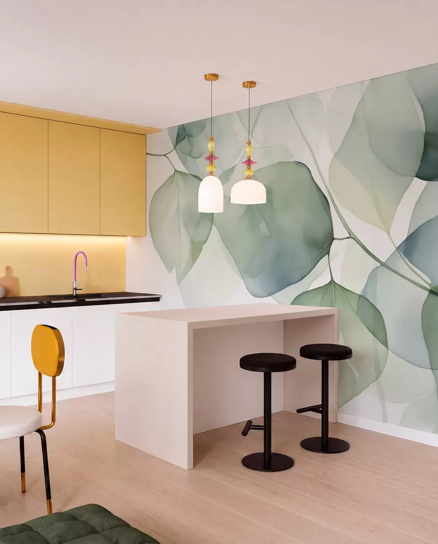 wall murals Оставља велику апстрактну имитацију акварела w02725
