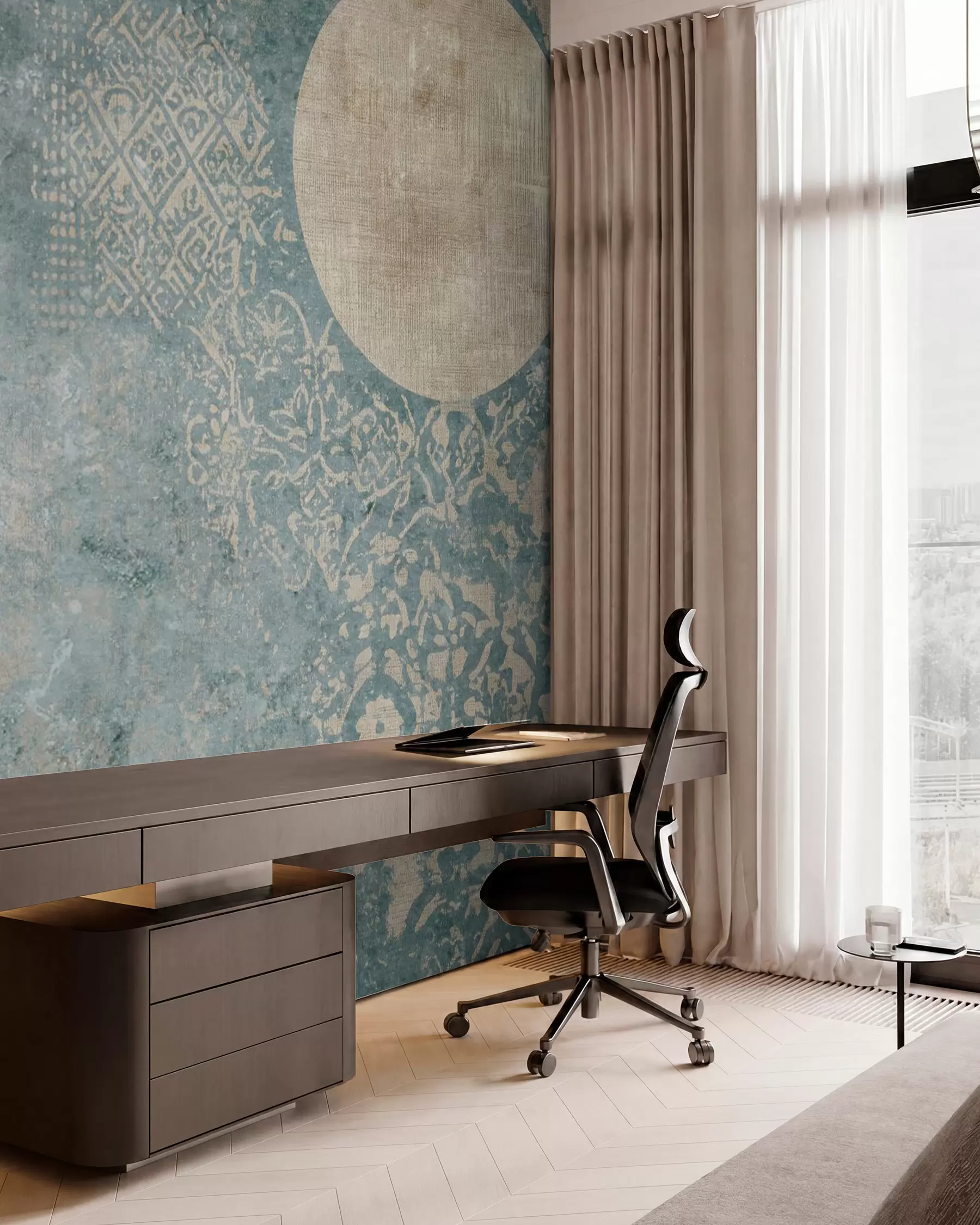 wall murals Жути кругови на старој позадини w08627