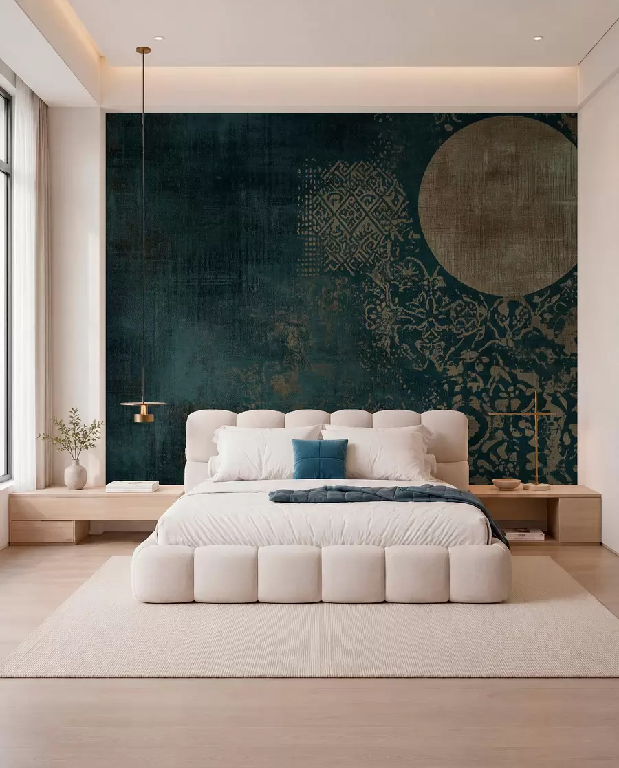 wall murals Жути кругови на тамној позадини w08628