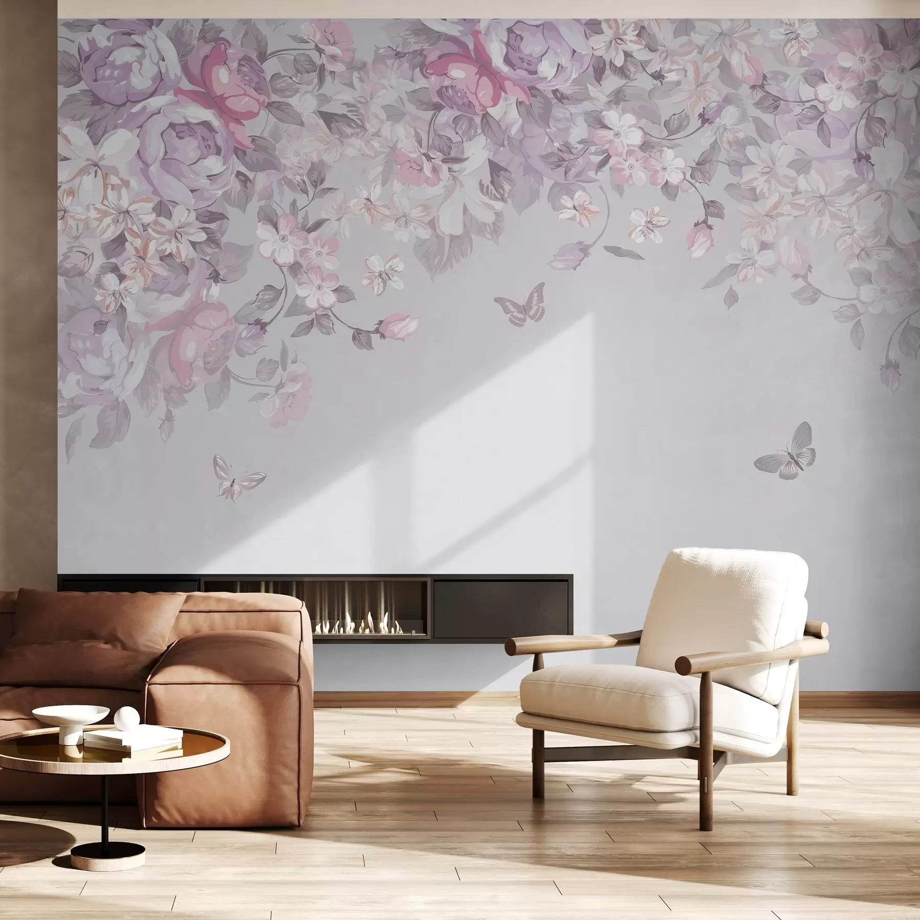 wall murals Нежни цветови и лептири лептири u94295v2