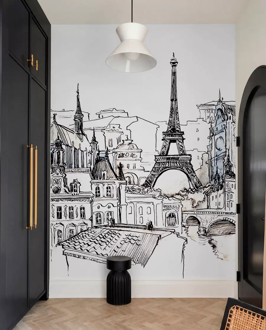 wall murals Паришки хоризонт у уметничком обрису u77704