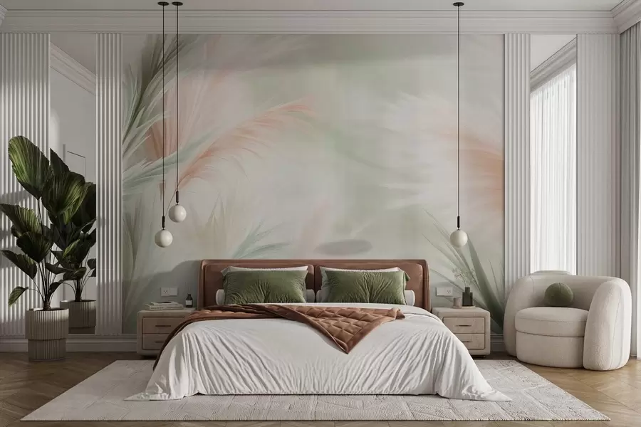 wall murals нежна пампас трава у деликатним бојама w02688