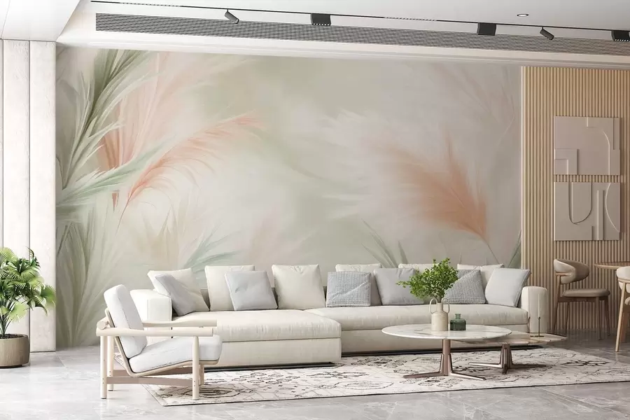 wall murals нежна пампас трава у деликатним бојама w02688