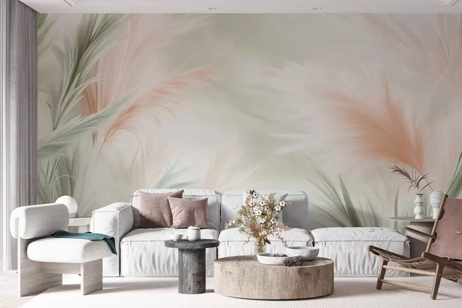wall murals нежна пампас трава у деликатним бојама w02688