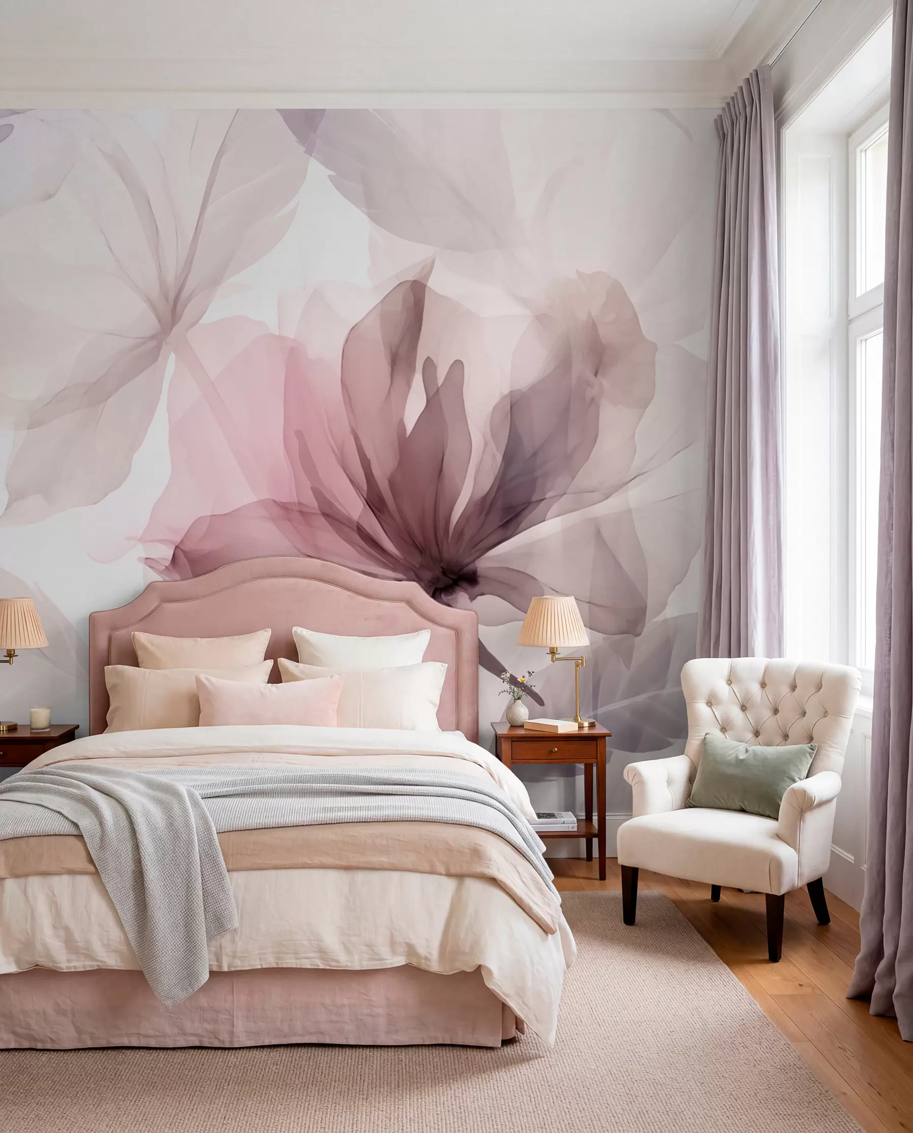 wall murals Ефемерно цвеће у деликатним пастелним бојама w02755
