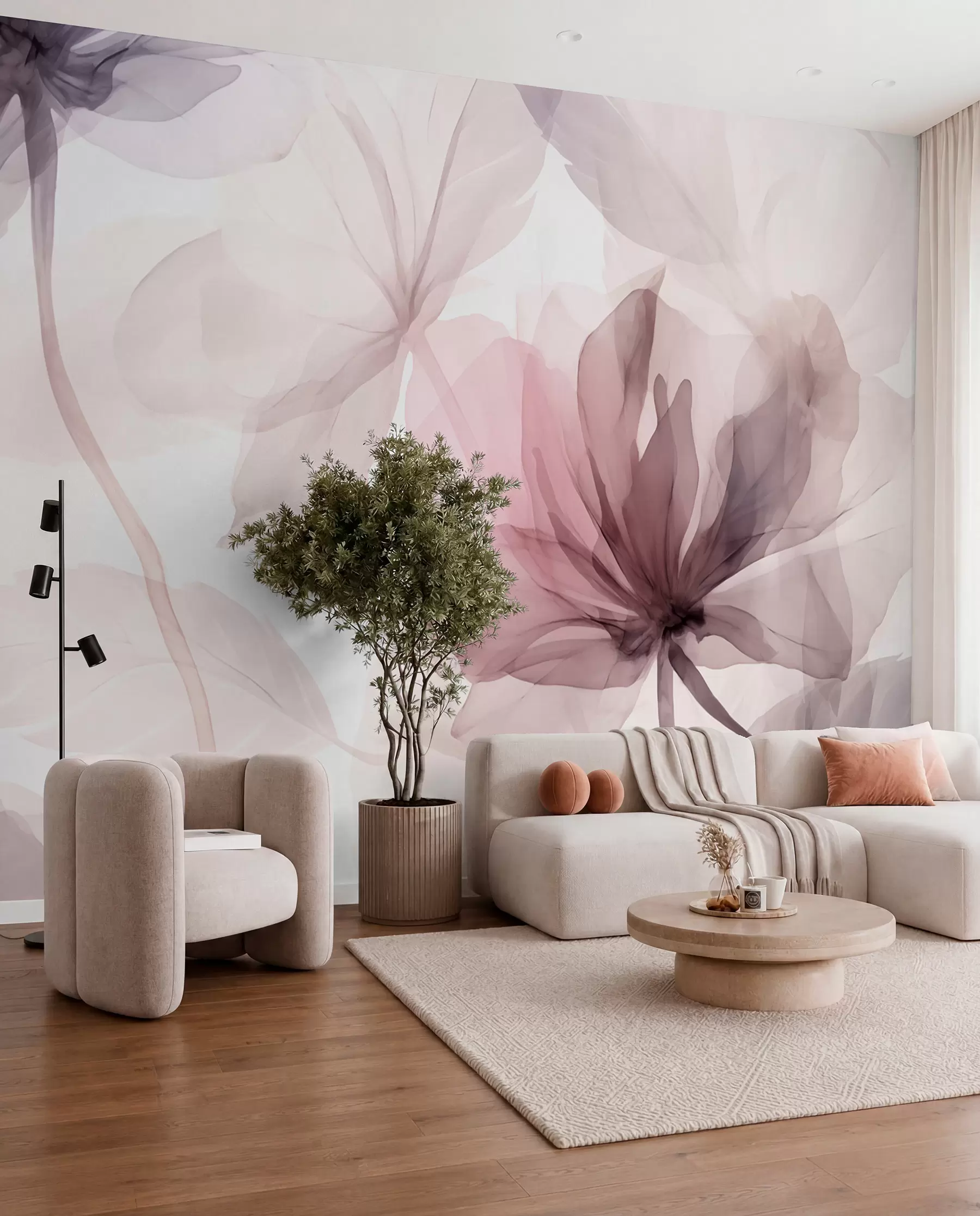 wall murals Ефемерно цвеће у деликатним пастелним бојама w02755