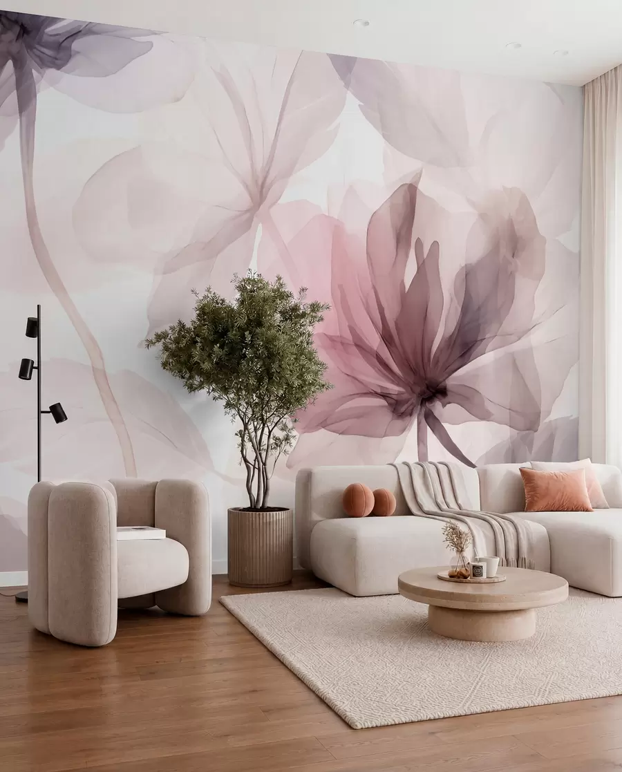 wall murals Ефемерно цвеће у деликатним пастелним бојама w02755