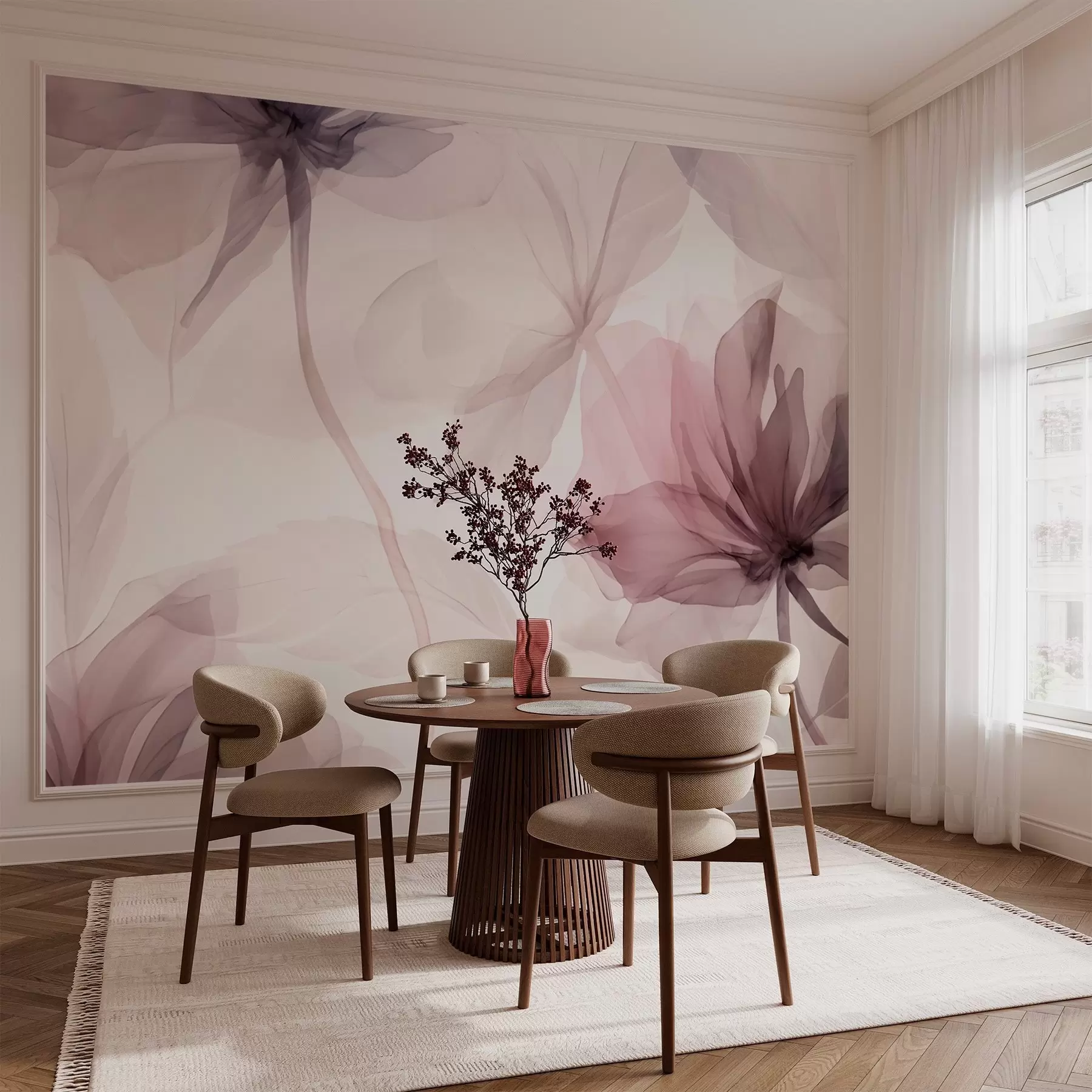 wall murals Ефемерно цвеће у деликатним пастелним бојама w02755