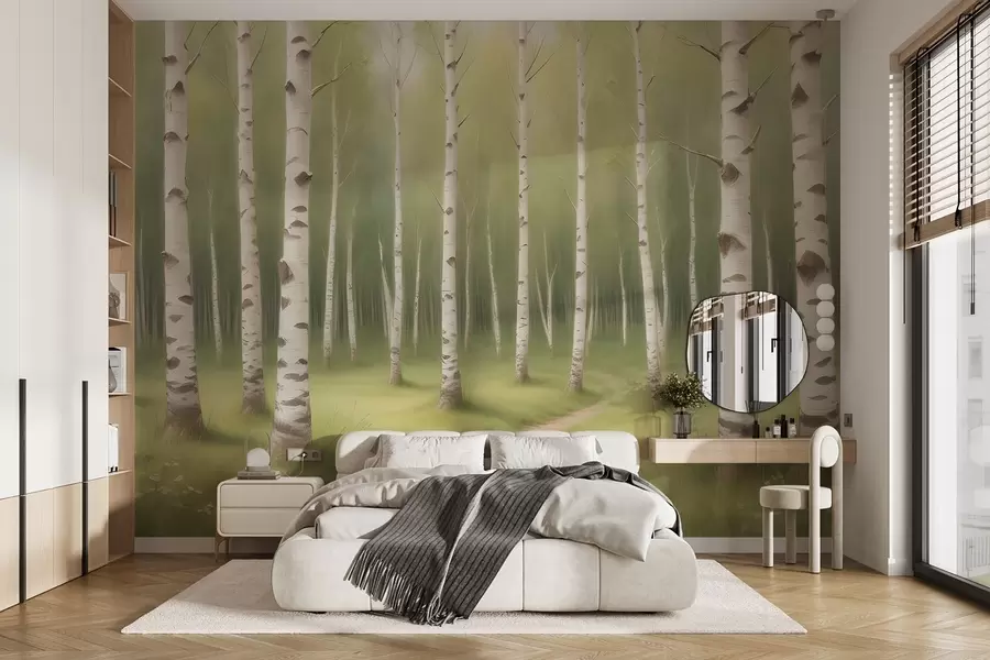 wall murals Осликан брезов гај w02836