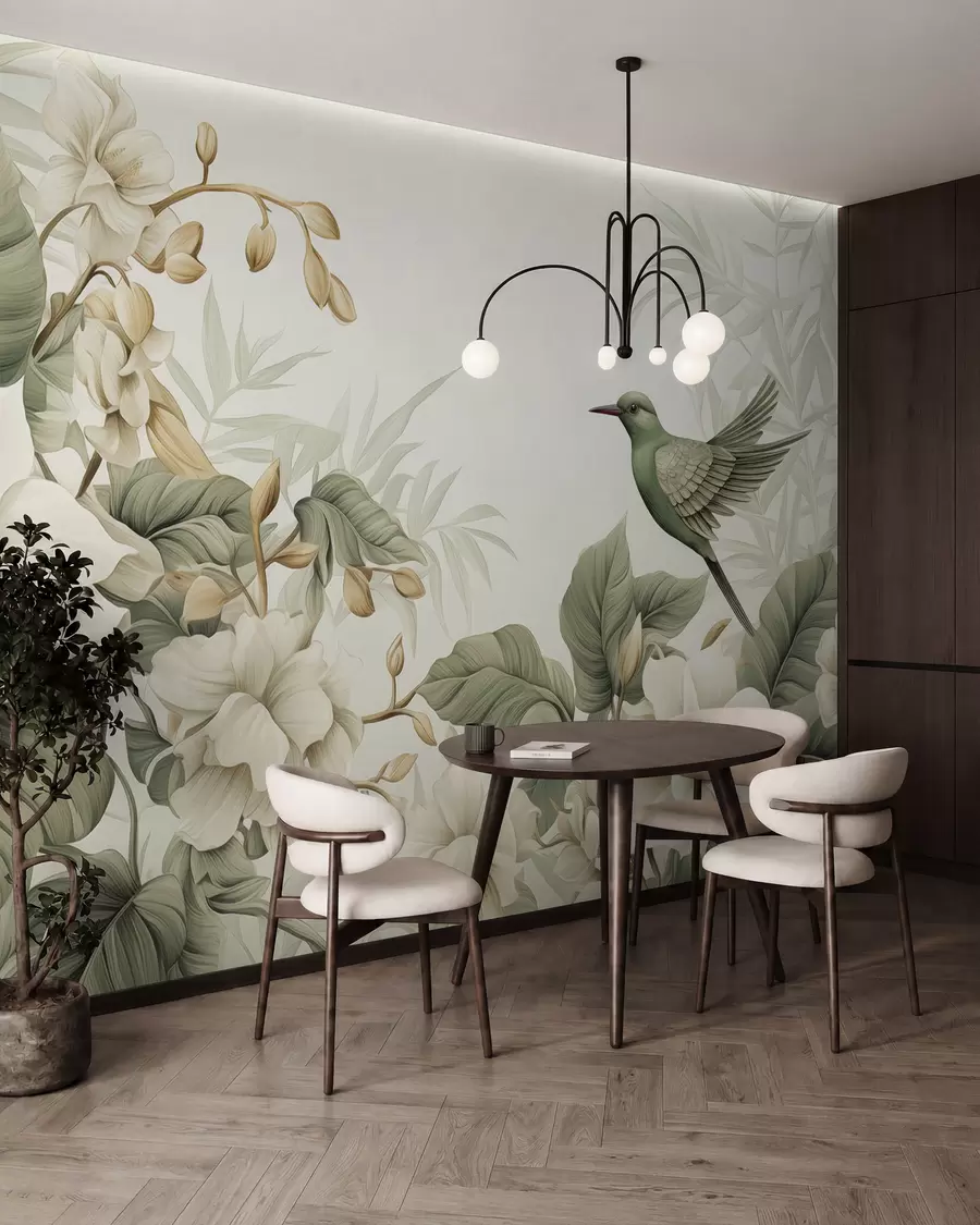 wall murals Тропски пејзаж са цвећем w02844
