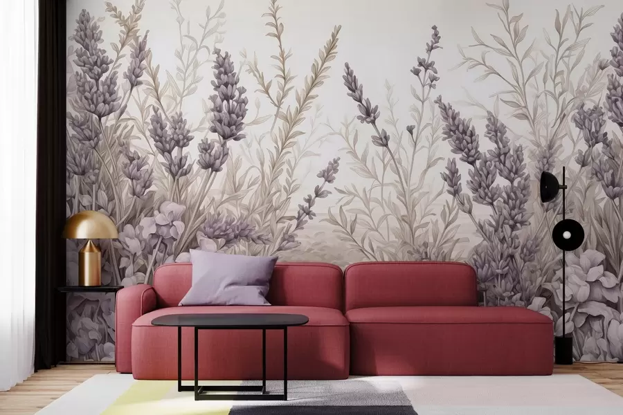 wall murals Акварел цветајуће поље у пастелним бојама w02847