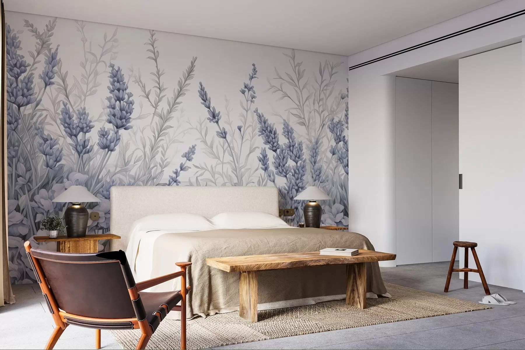 wall murals Акварел цветајуће поље у пастелним бојама w02847v1