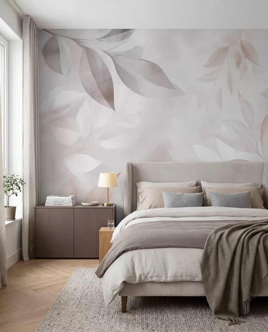 wall murals Деликатно лишће у пастелним бојама w02770