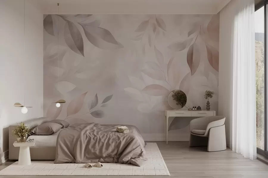 wall murals Деликатно лишће у пастелним бојама w02770
