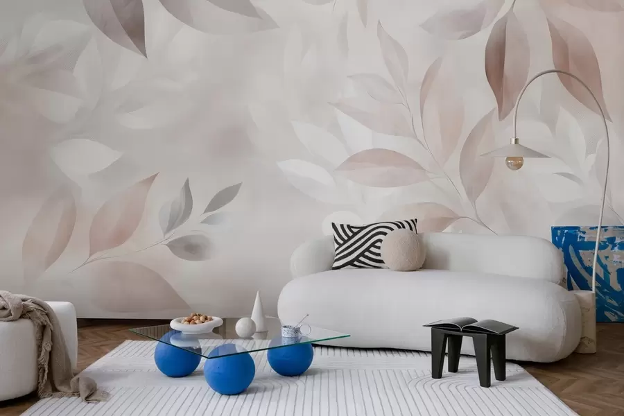 wall murals Деликатно лишће у пастелним бојама w02770