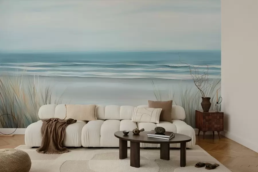 wall murals Пејзаж са дивљом плажом у стилу уљаног сликарства w02869
