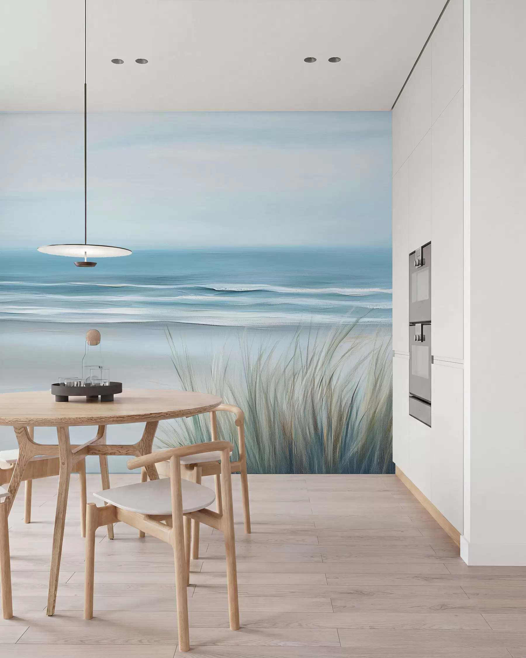 wall murals Пејзаж са дивљом плажом у стилу уљаног сликарства w02869