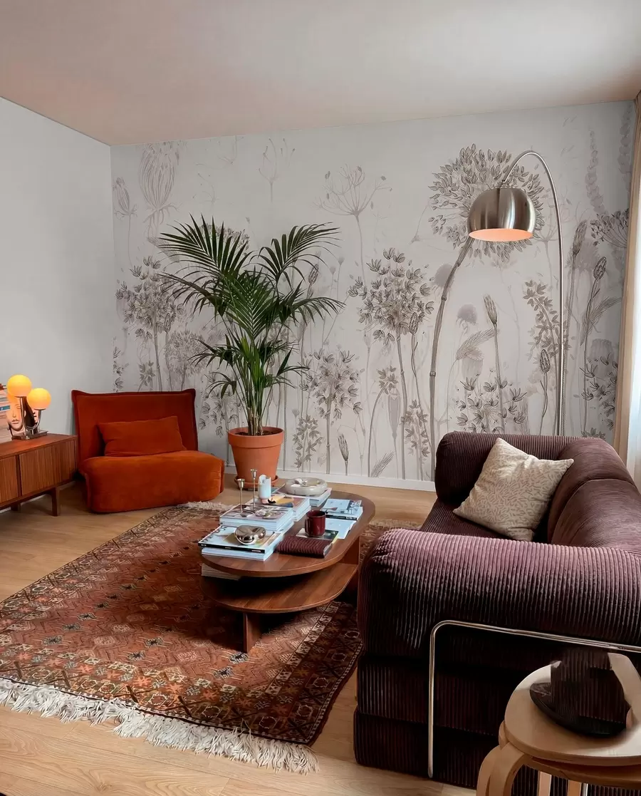 wall murals Ваздушни маслачак и дивље цвеће у акварел стилу w08637