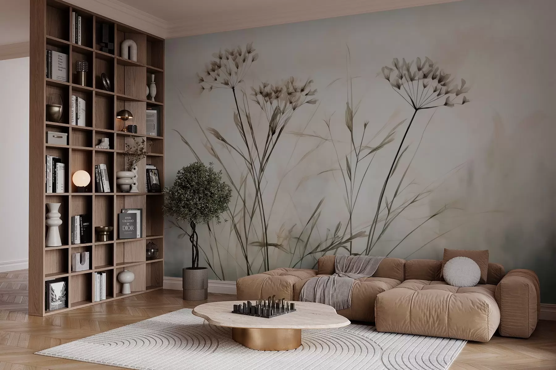 wall murals Биље у акварелу замагљеном стилу w02920