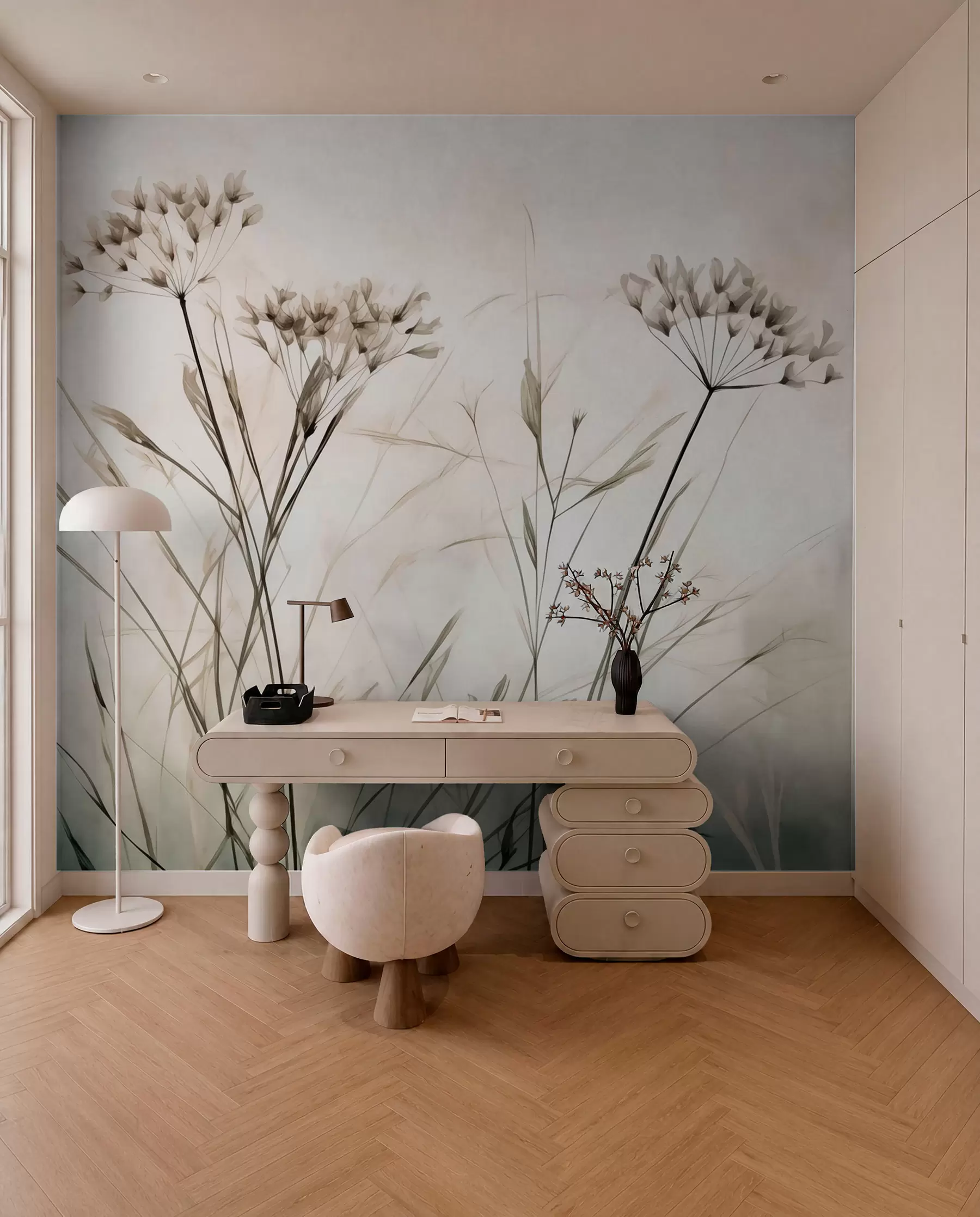 wall murals Биље у акварелу замагљеном стилу w02920