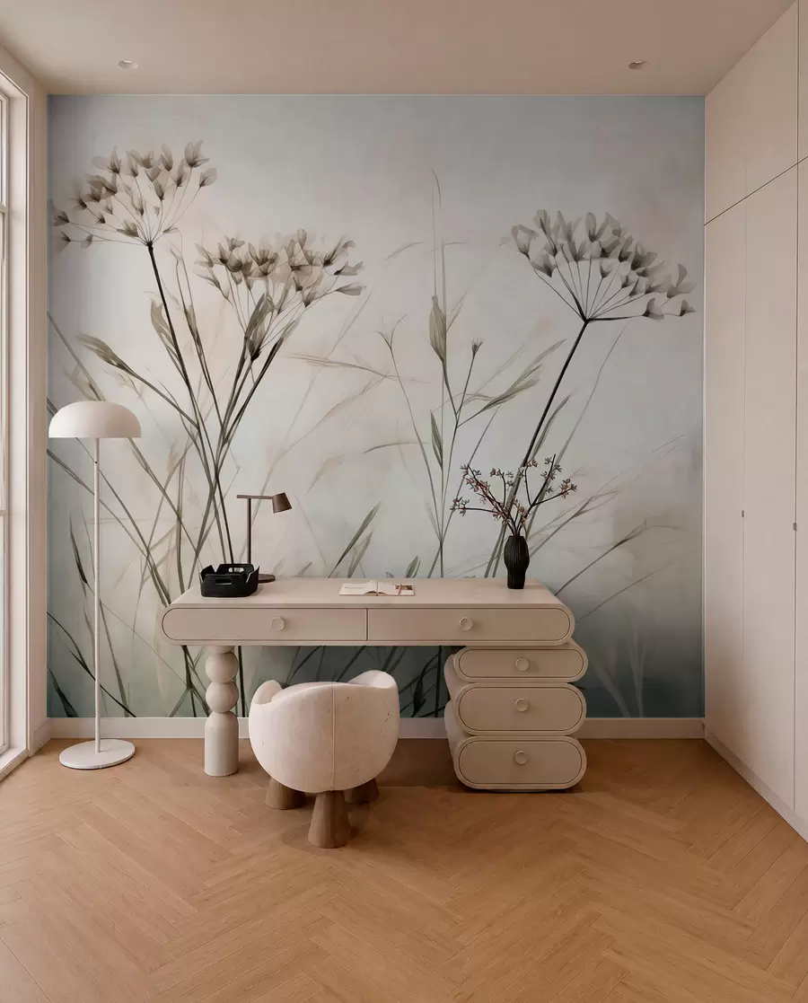 wall murals Биље у акварелу замагљеном стилу w02920