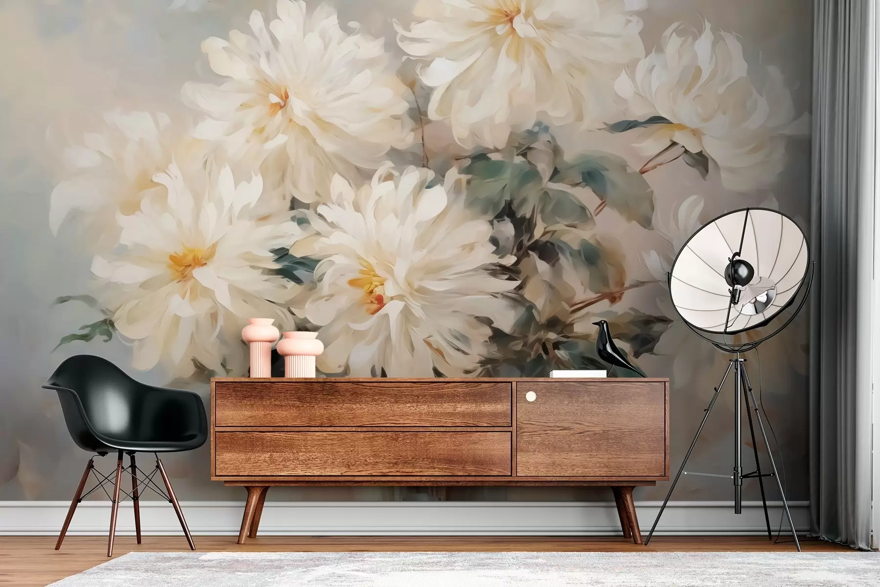 wall murals Сликање имитације хризантема w02925