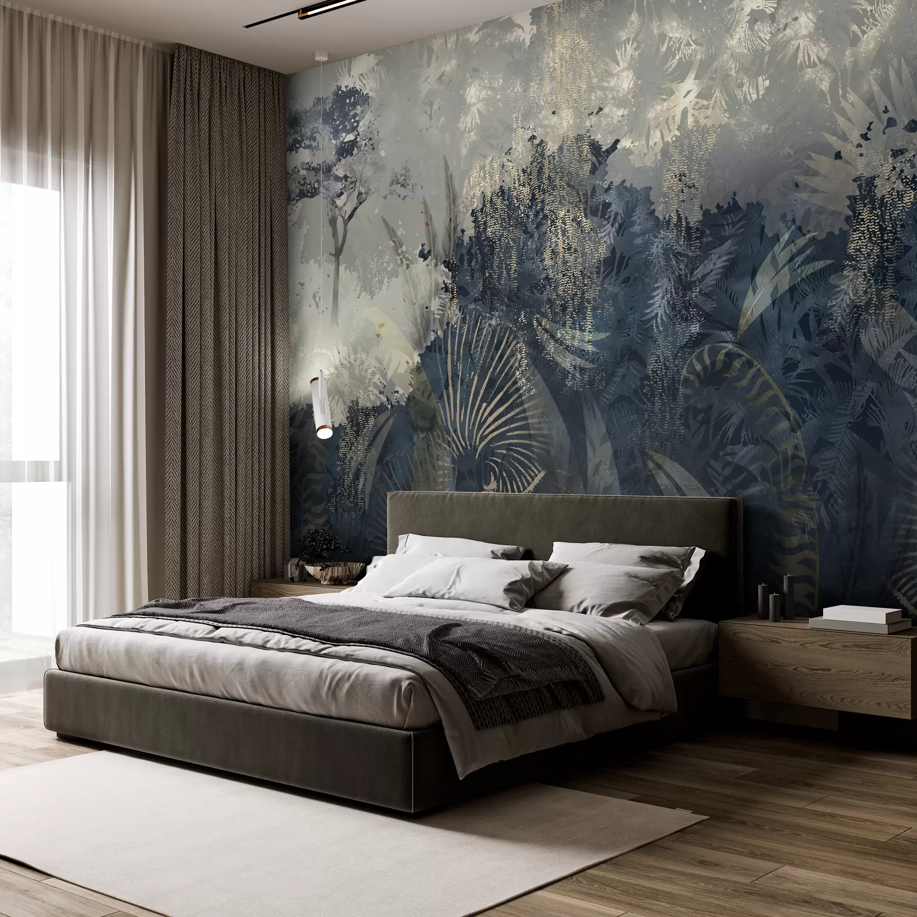 wall murals Магична Африка са прашумом и векторским елементима w02643