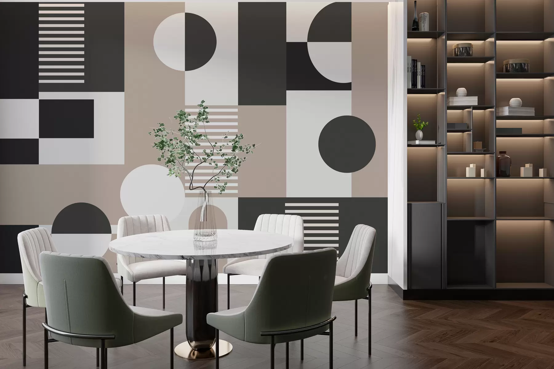 wall murals Геометријски облици у тамним бојама w02916v3