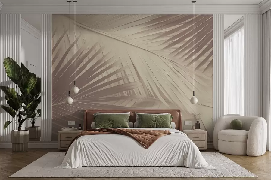 wall murals Апстрактно палмино лишће у меким нијансама w08677