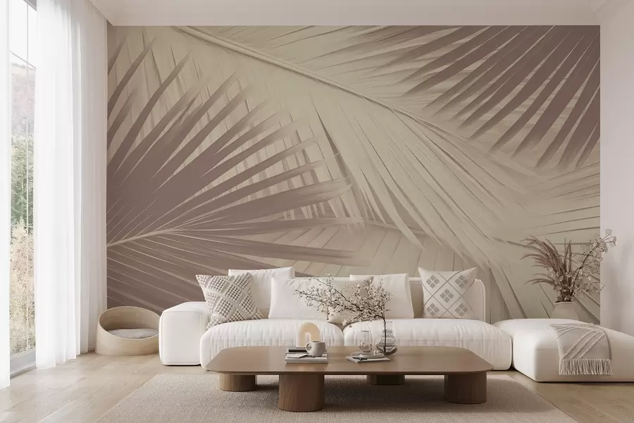 wall murals Апстрактно палмино лишће у меким нијансама w08677