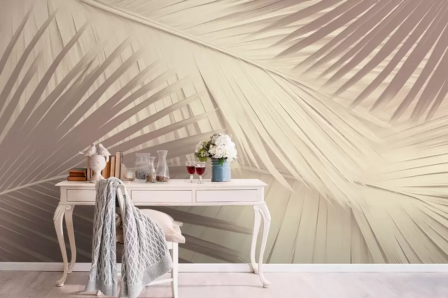 wall murals Апстрактно палмино лишће у меким нијансама w08677