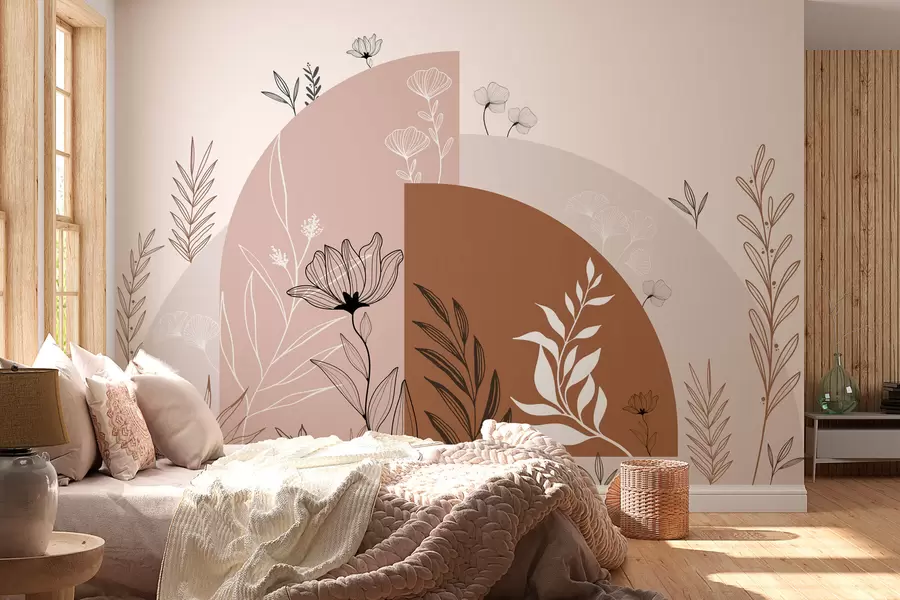 wall murals Цвеће и лукови у бохо стилу w02933