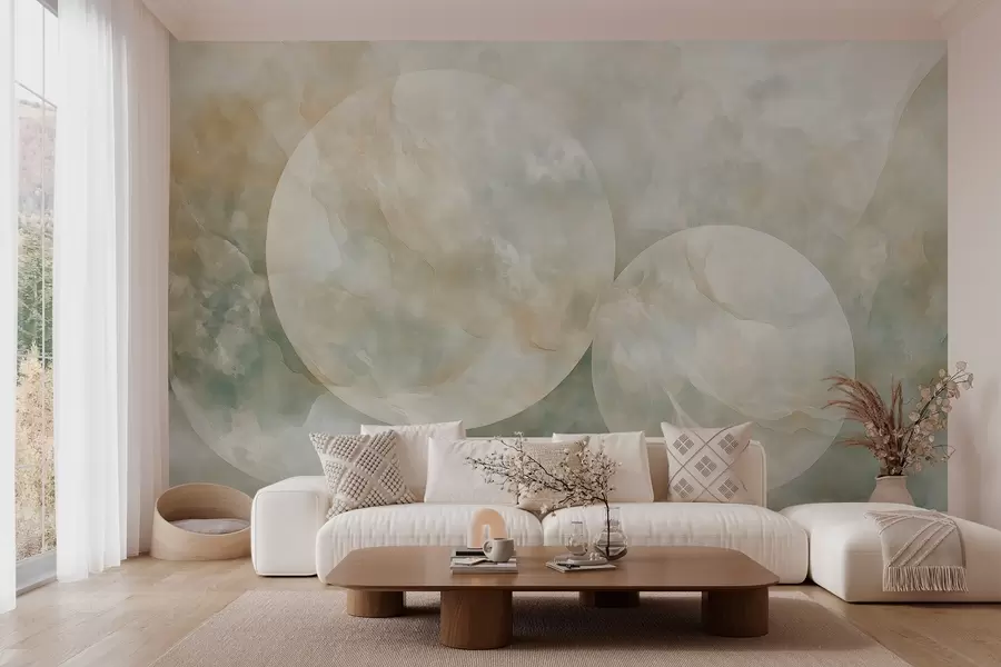 wall murals Апстрактне тапете са великим круговима у стилу седефа w02907