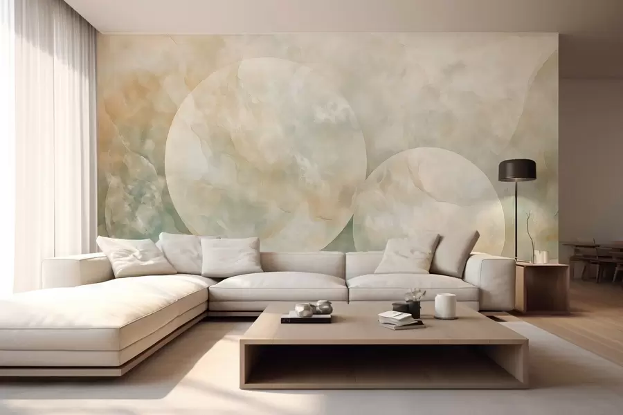 wall murals Апстрактне тапете са великим круговима у стилу седефа w02907