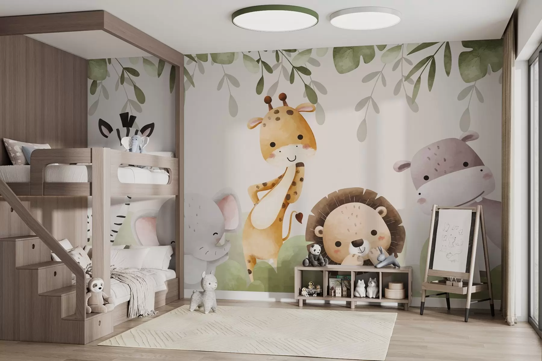 wall murals Слатке животиње и биљке w02964