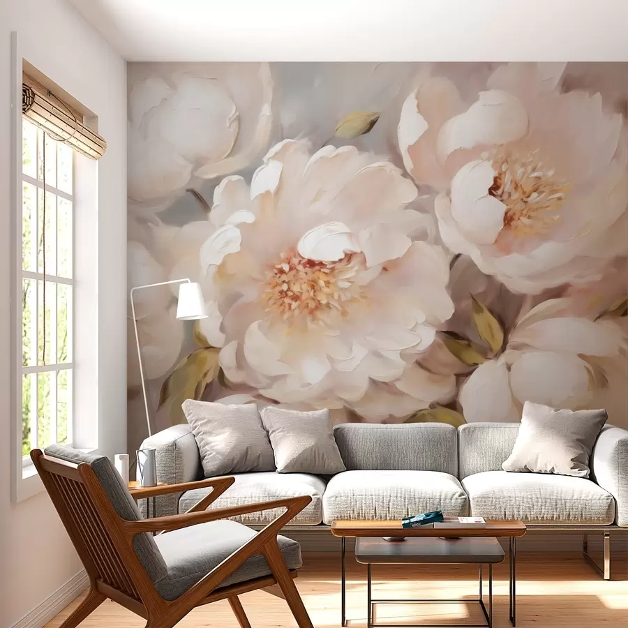 wall murals Божури имитација сликарских потеза w02947