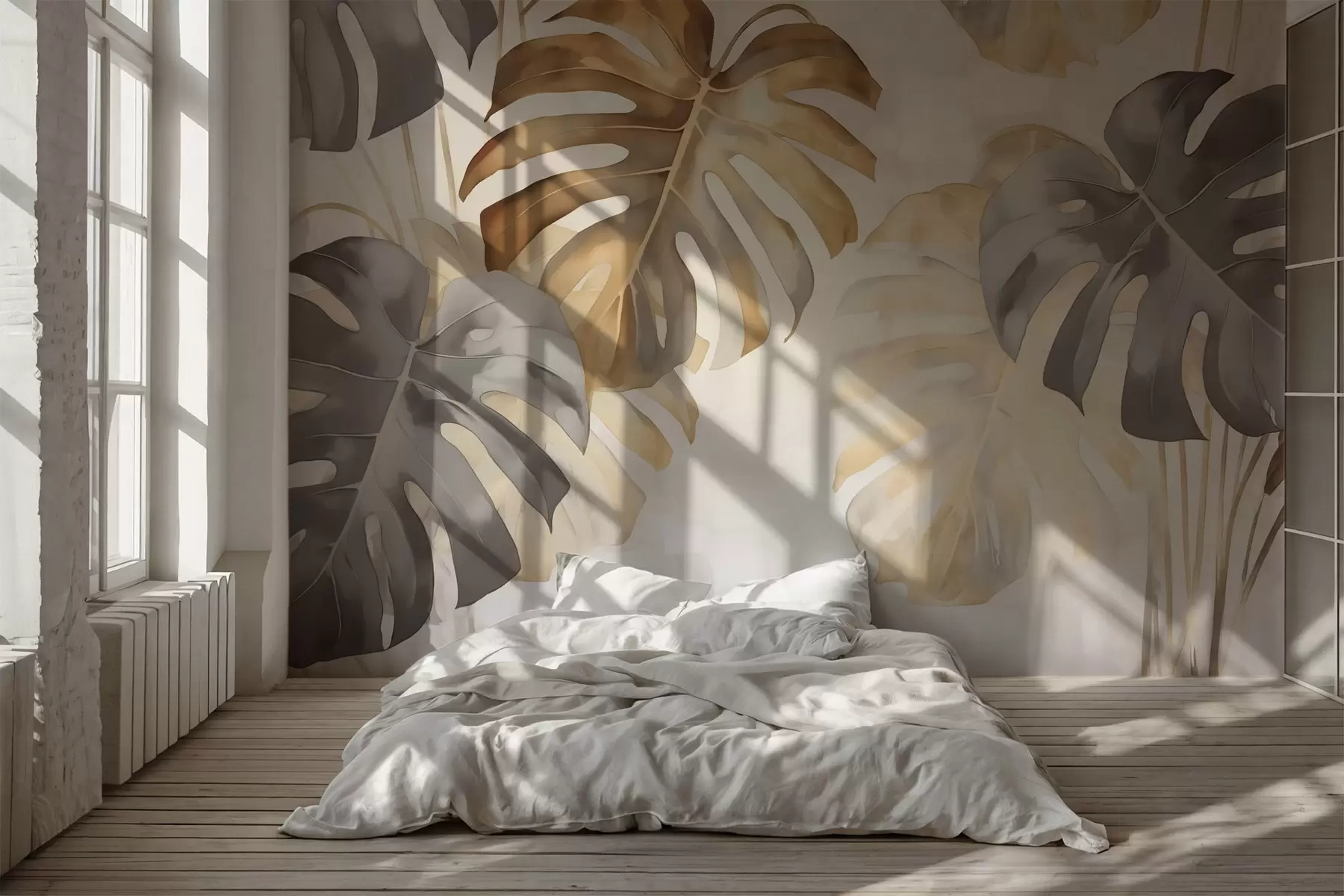 wall murals Монстера оставља акварел Имитација w02950