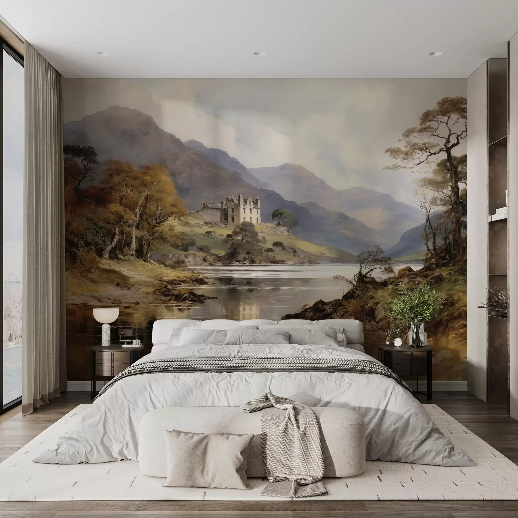 wall murals Акварел поглед на планине w02975