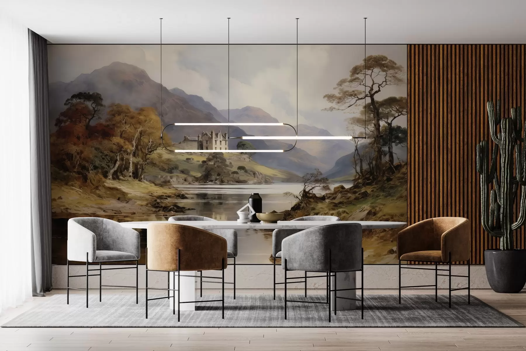 wall murals Акварел поглед на планине w02975