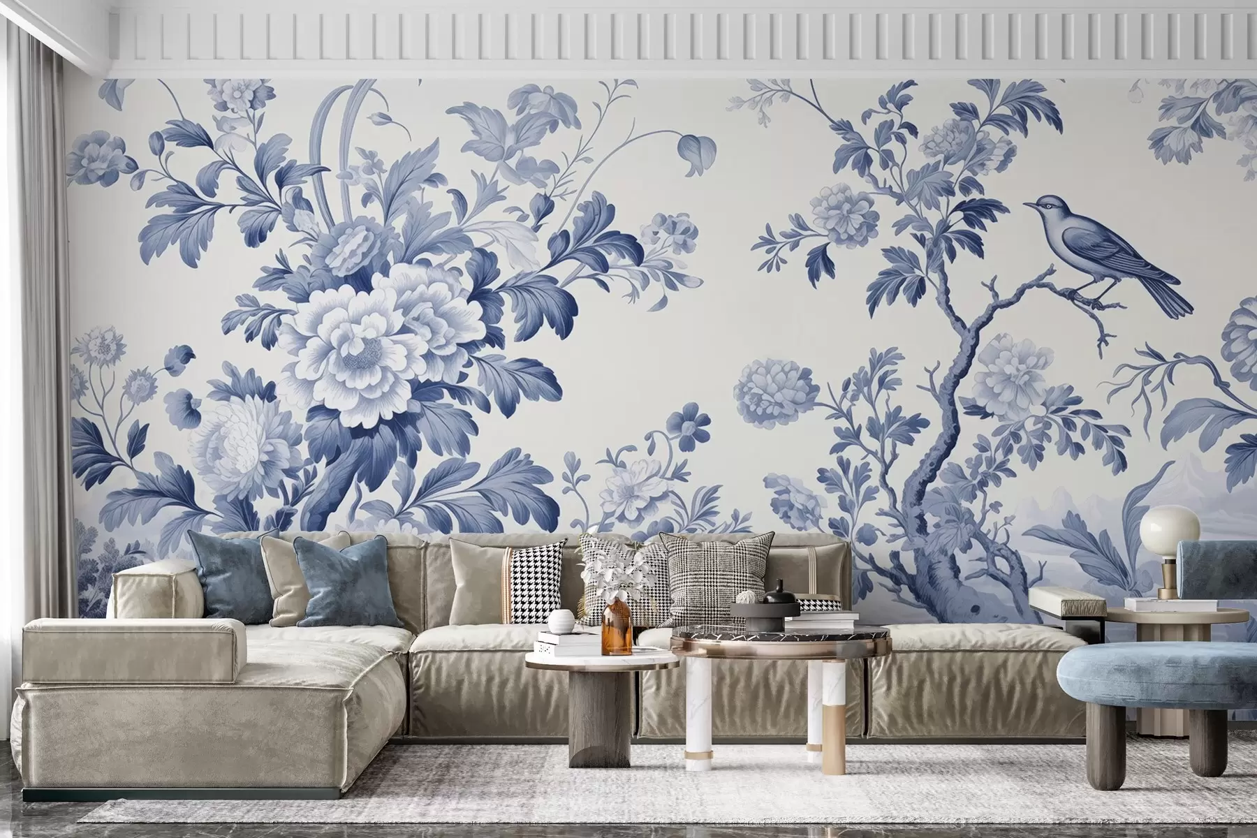 wall murals Осликана башта у монохрому w02977