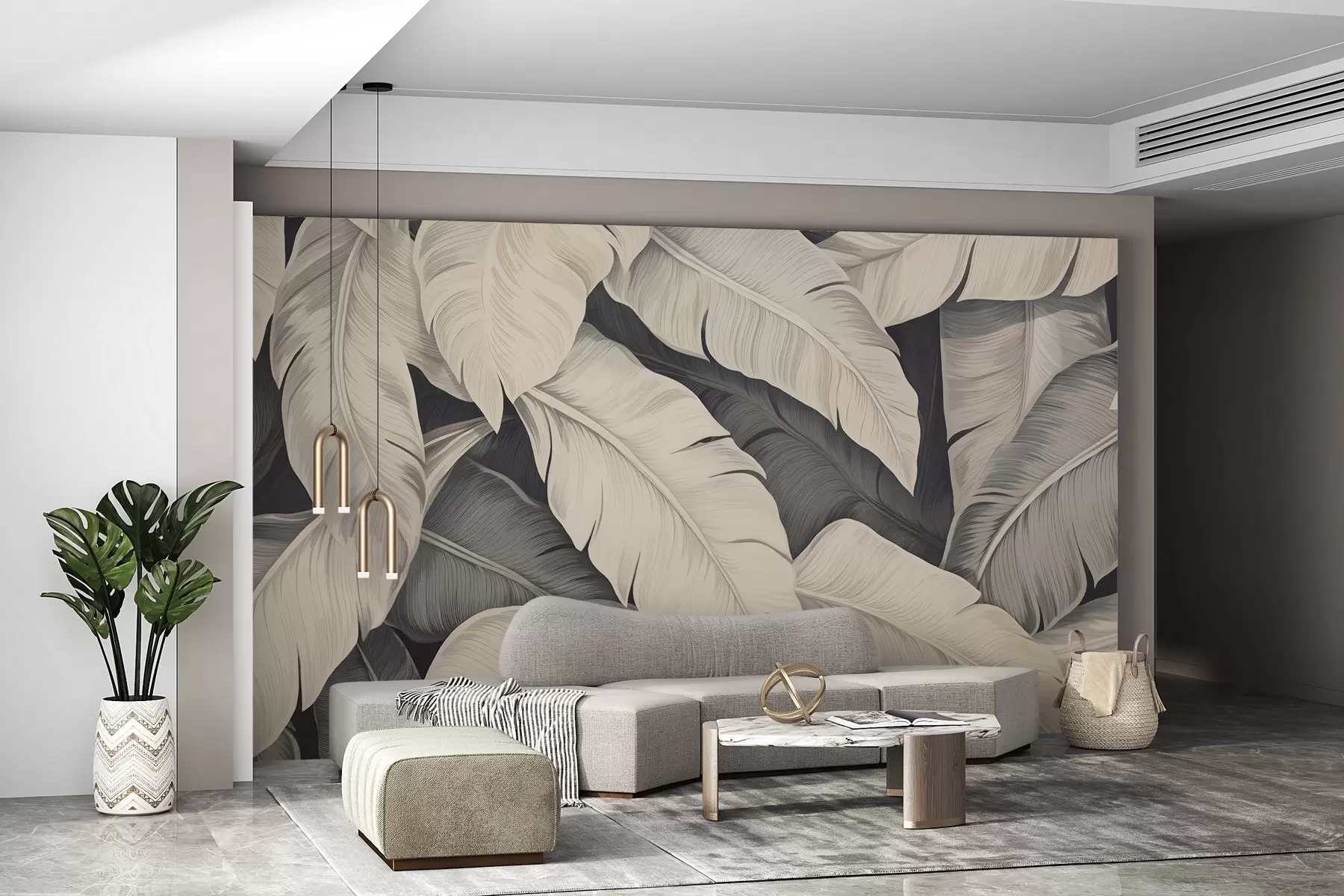 wall murals Једнобојни велики листови w02979