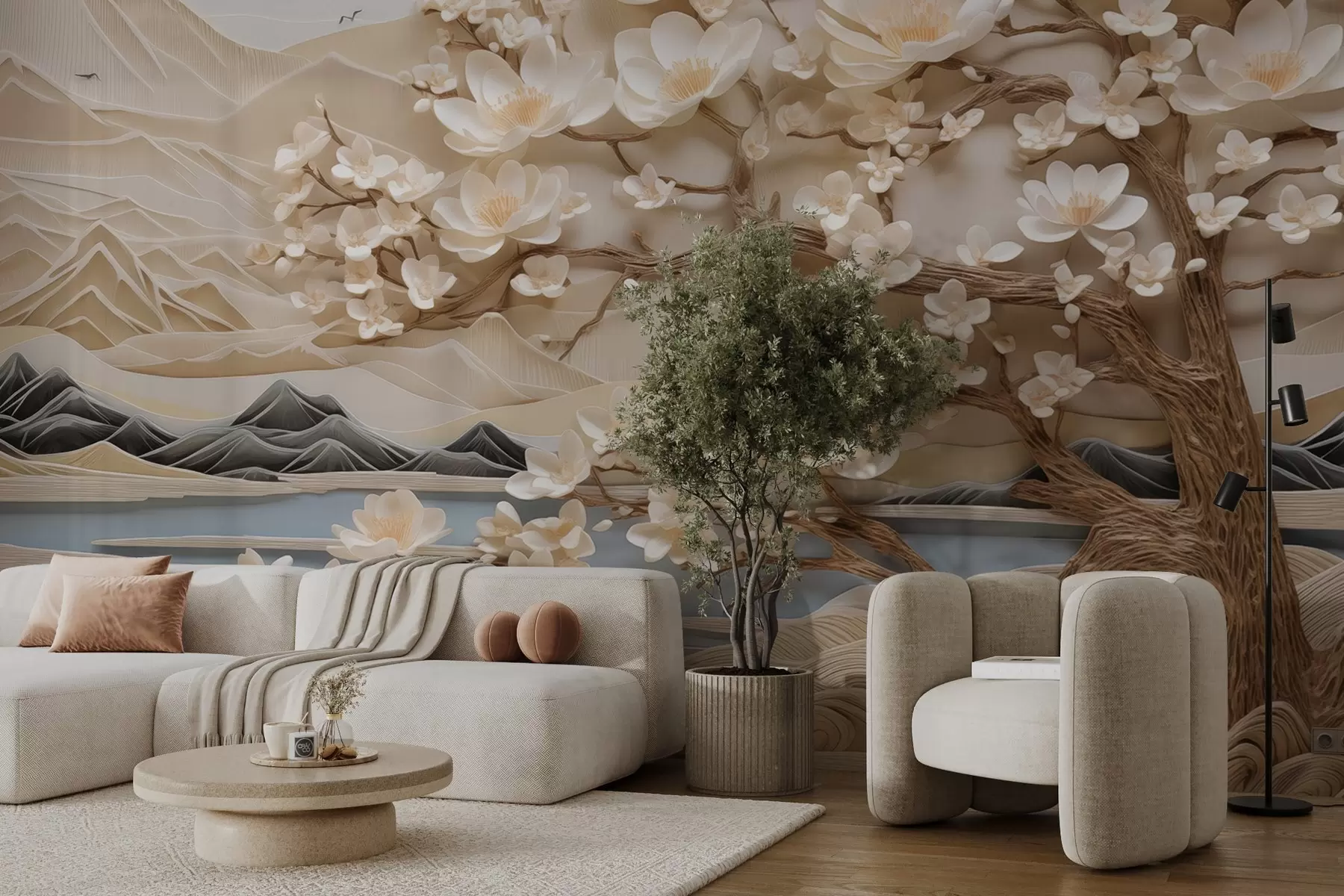 wall murals Апстрактна шума изнад реке w02981